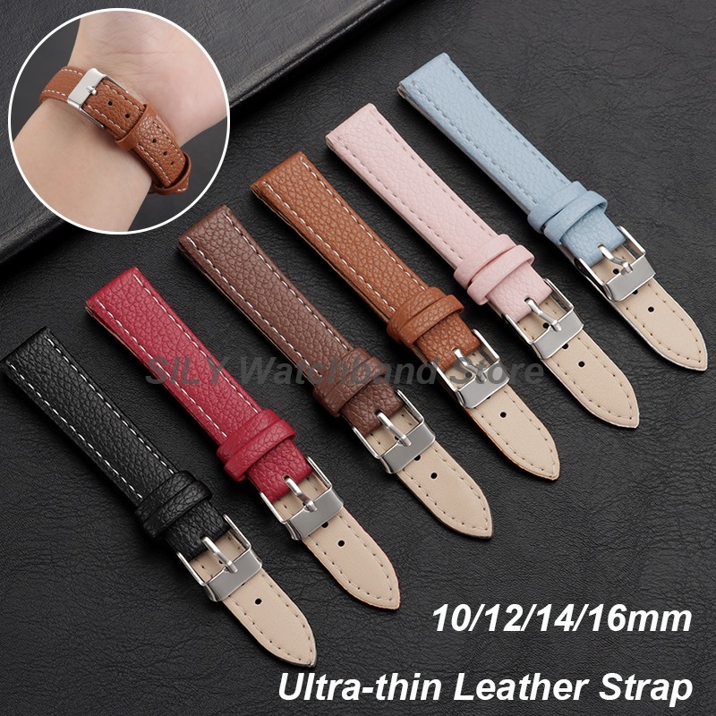 Suede Strap Watch - 10mm 12mm 14mm 16mm Ultradünnes Leder-Uhrenarmband