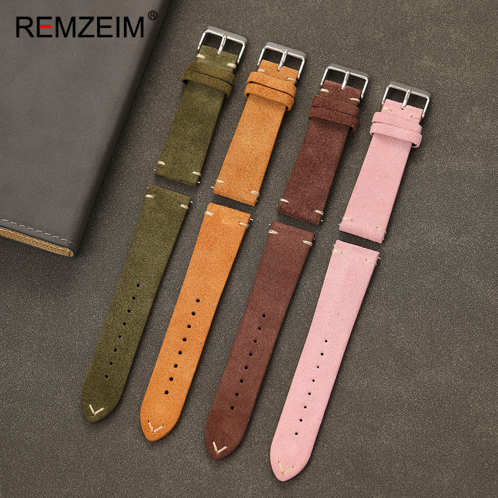 Suede Strap Watch - Unisex Wildleder Uhrenarmband 18mm 20mm 22mm