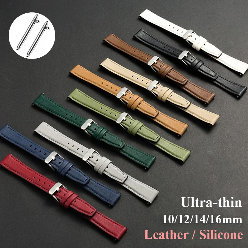 Suede Strap Watch - Ultradünnes Leder-Uhrenarmband, Silikon-Armband, weiches Lederarmband, Schnellverschluss,