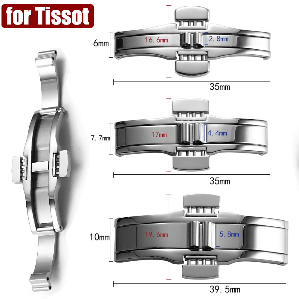 Butterfly Clasp Deployant - Silberner Edelstahl-Schmetterlingsverschluss für Tissot 1853 T035617