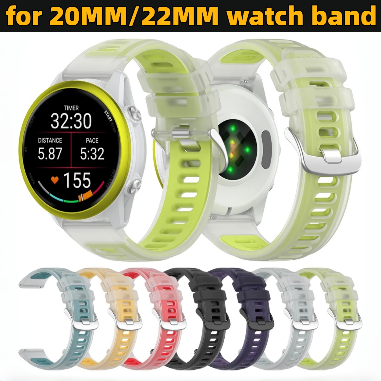 22 mm 20 mm transparentes zwei – Silicone Watch Band 22Mm Bewertung und Preis